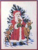 画像: サンタクロースと森の動物　クリスマス
