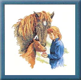 画像1: 馬の親子と少女