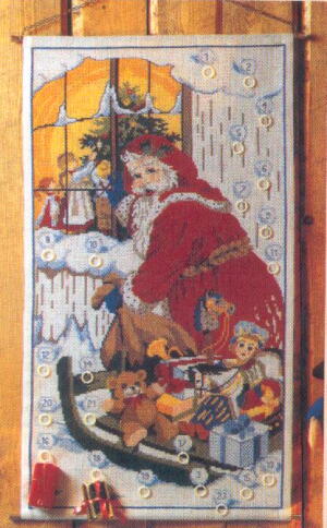 画像1: クリスマスカレンダー・窓の外のサンタ