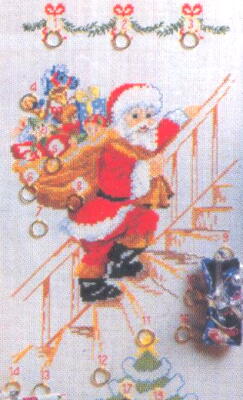 画像: クリスマスカレンダー・サンタクロースとプレゼント