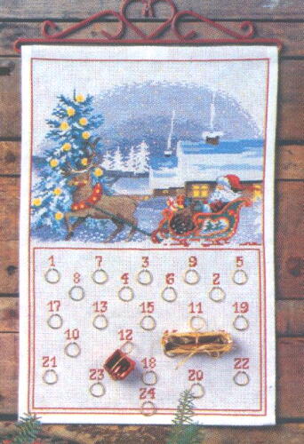 画像1: クリスマスカレンダー・そりにのるサンタ
