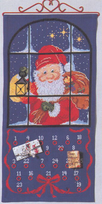 画像1: クリスマスカレンダー・窓の外のサンタ